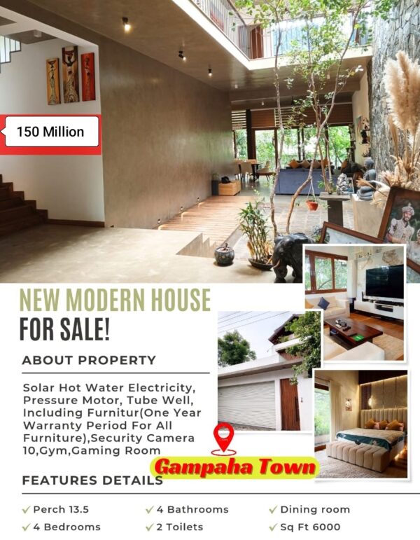 Luxury Brand New architectural Three Storied House in Gampaha City.