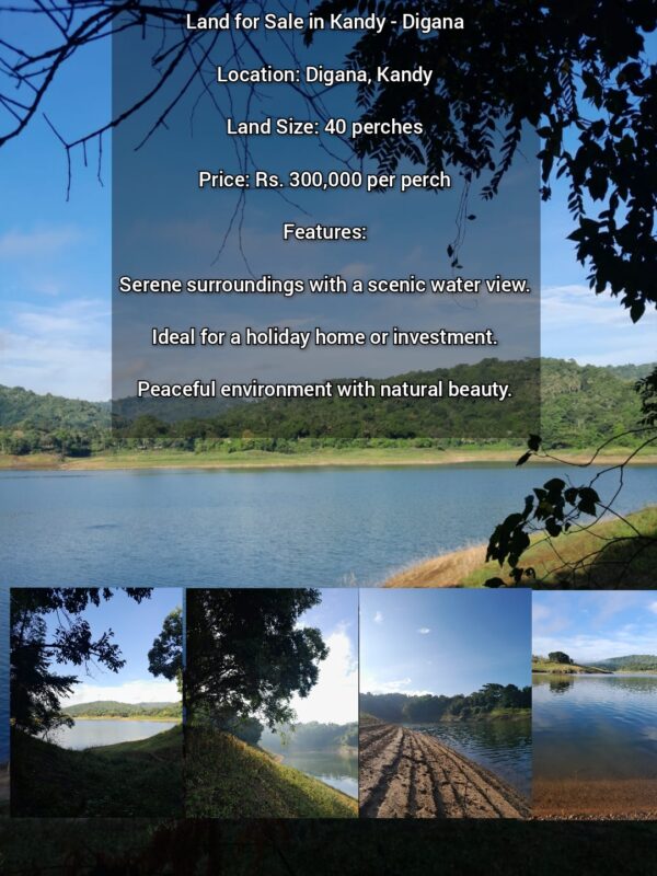 40 Perch water front Land for sale Kandy