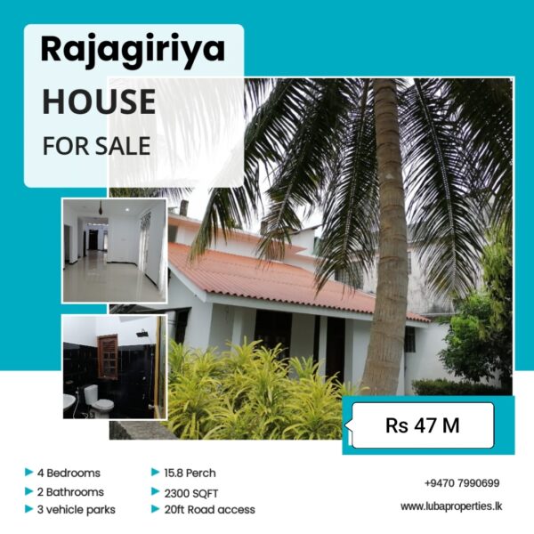 15.8 Perch | House for sale in Rajagiriya