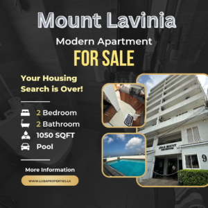 LKR 35 million | 2 Bedroom Apartment for SALE in Mount Lavinia (De Saram Rd)
