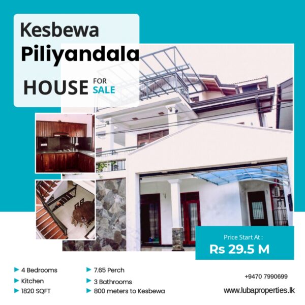 Fully Furnished House for sale in Kesbewa Piliyandala
