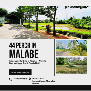 Paddy view 44 perch Land for sale in Malabe