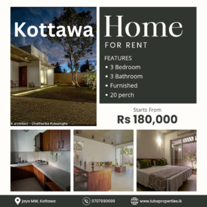 Furnished 3 BR House for Rent in Kottawa