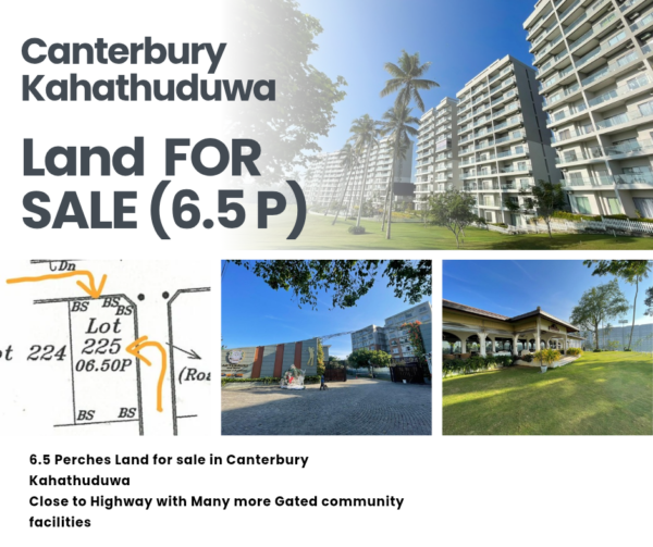 6.5 Perch Land for sale in Canterbury Kahathuduwa