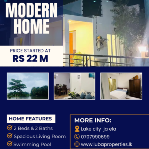 Modern House for sale in Lake city Ja Ela