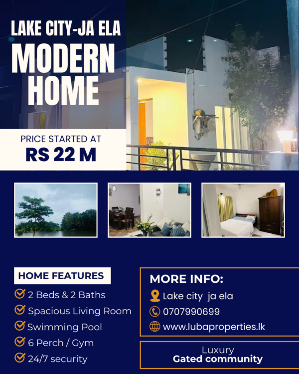 Modern House for sale in Lake city Ja Ela