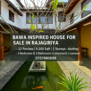 22 Perch Bawa style House for sale in Rajagiriya