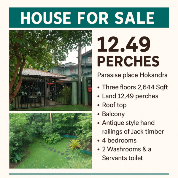 12.49 Perches House for sale in Hokandara