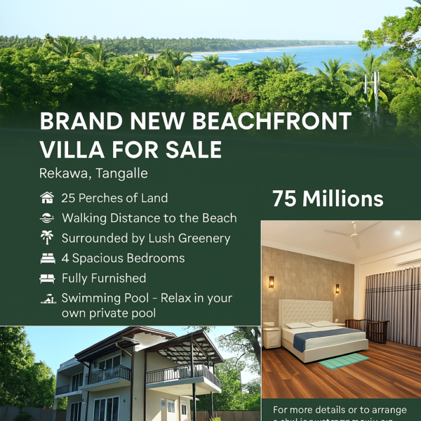 Beach view villa for sale in Tangalle