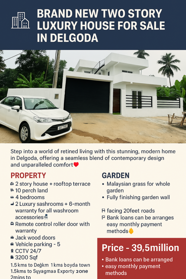 Brand new House for sale in Delgoda