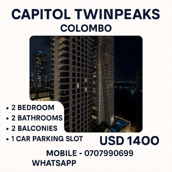 Luxury Furnished apartment for rent in Capitol twinpeaks Colombo