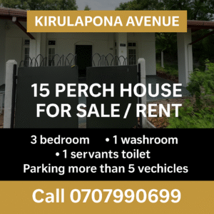 15 Perch House for sale / Rent in colombo 05