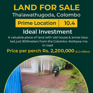 10.4 Perch Land for sale in Thalawathugoda