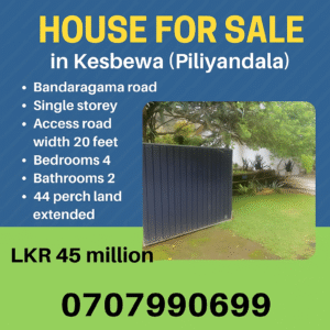 44 Perch Land with single story House for sale in Kesbewa