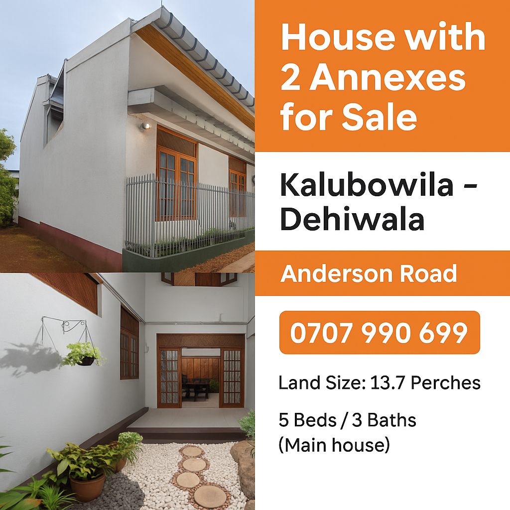 13.7 Perch House with two Annexes for sale in Kalubowila, Dehiwala