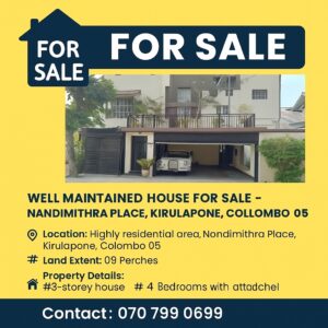Well maintained House for sale in Kirulapana