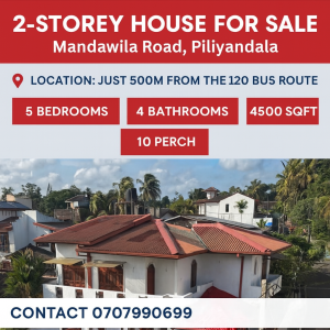 LKR 32.5 M Two story house for sale in Piliyandala