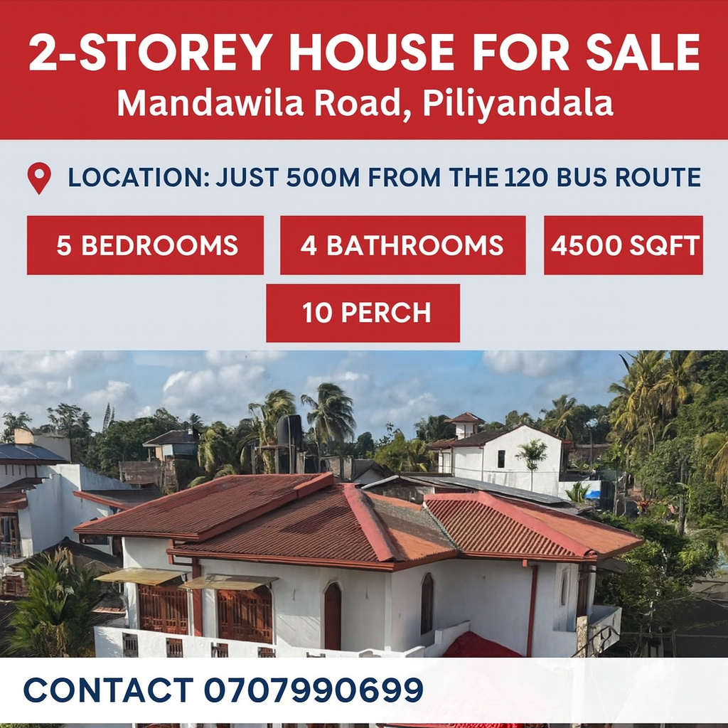 LKR 32.5 M Two story house for sale in Piliyandala