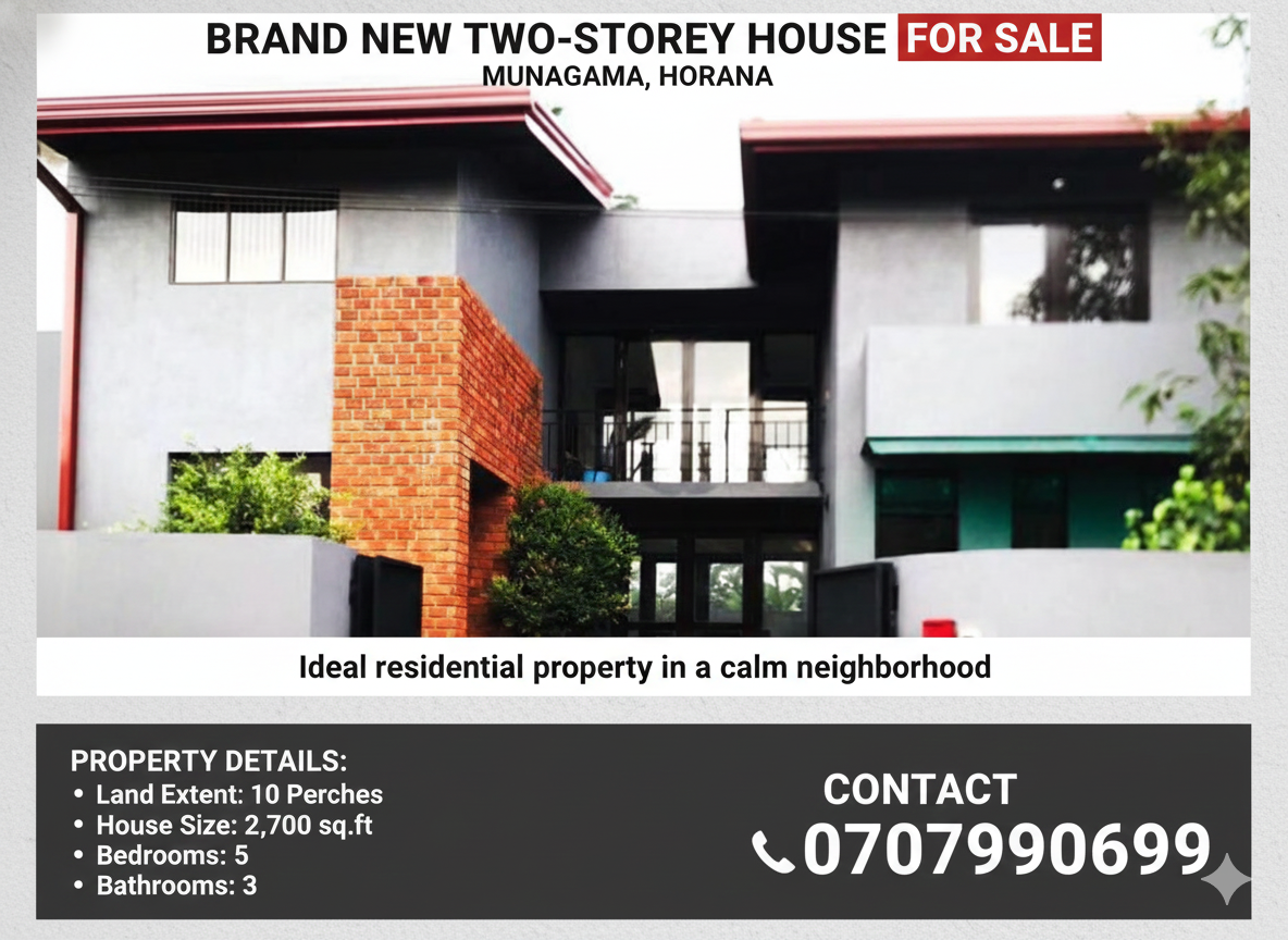 Brand New Two-Storey House for Sale – Munagama, Horana