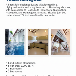 Exclusive Luxury Villa with Private Pool in Thalawathugoda