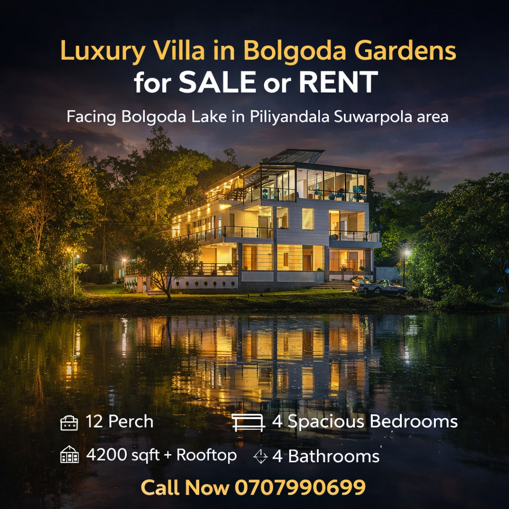 Bolgoda lake overlooking Modern House for sale in Piliyandala