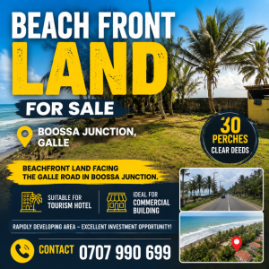 Beach front land for sale in Boossa
