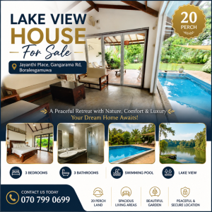 Lake view villa for sale in Boralesgamuwa