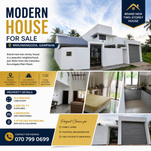 Modern New House for Sale – Gampaha District