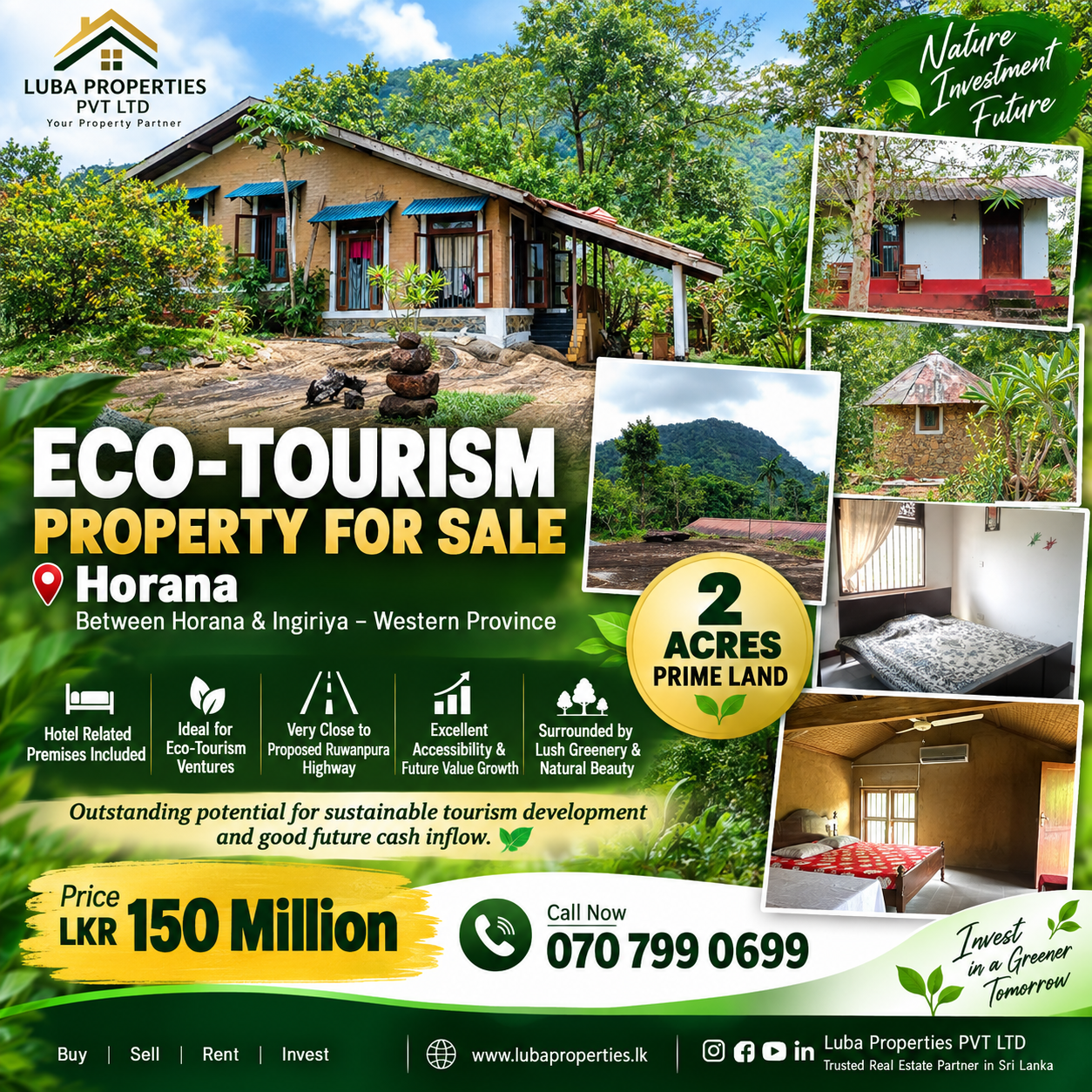ECO-TOURISM PROPERTY FOR SALE – HORANA, SRI LANKA