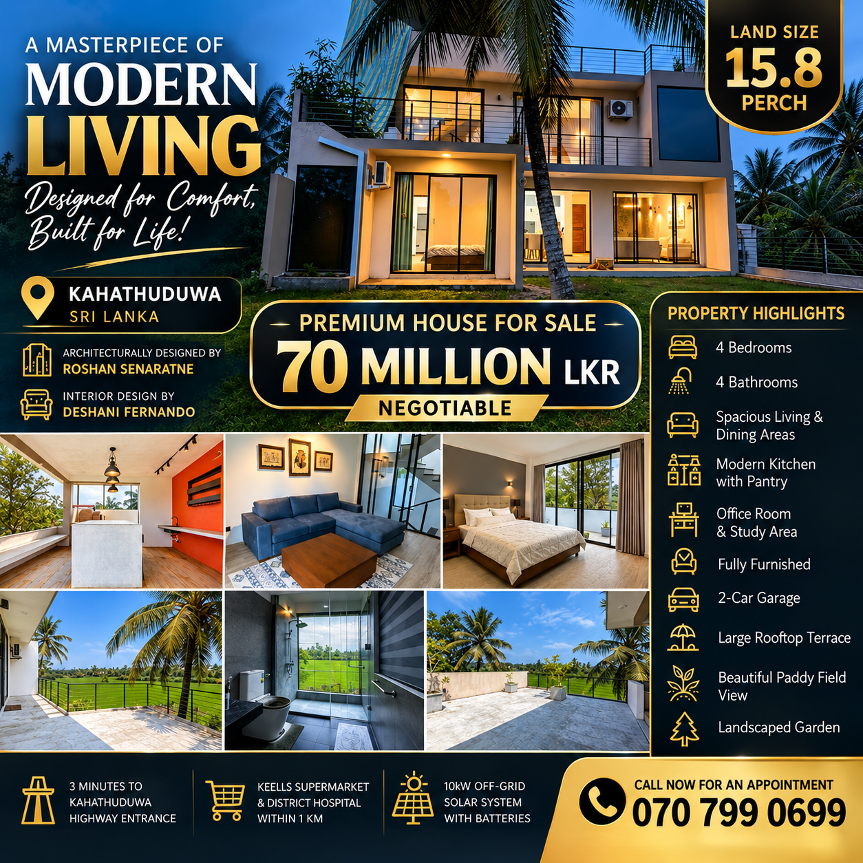 Luxury House with Stunning Paddy Field Views for Sale in Kahathuduwa